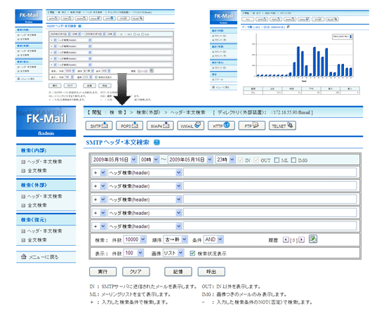 画像付きメール検索機能